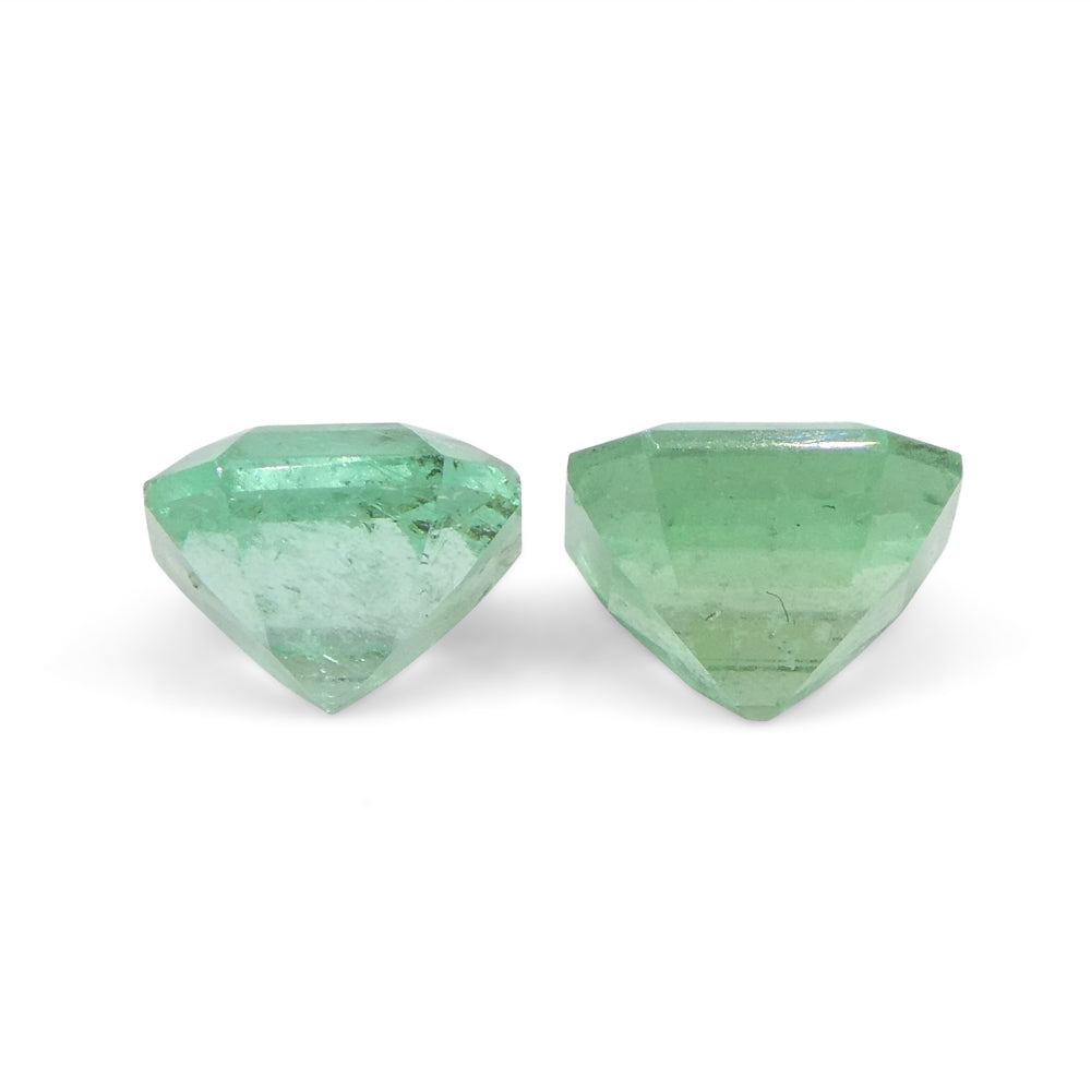 1.13ct Colombian Green Emerald Pair, Square Step Cut Gemstones from SkyJems Rare Gem Collection