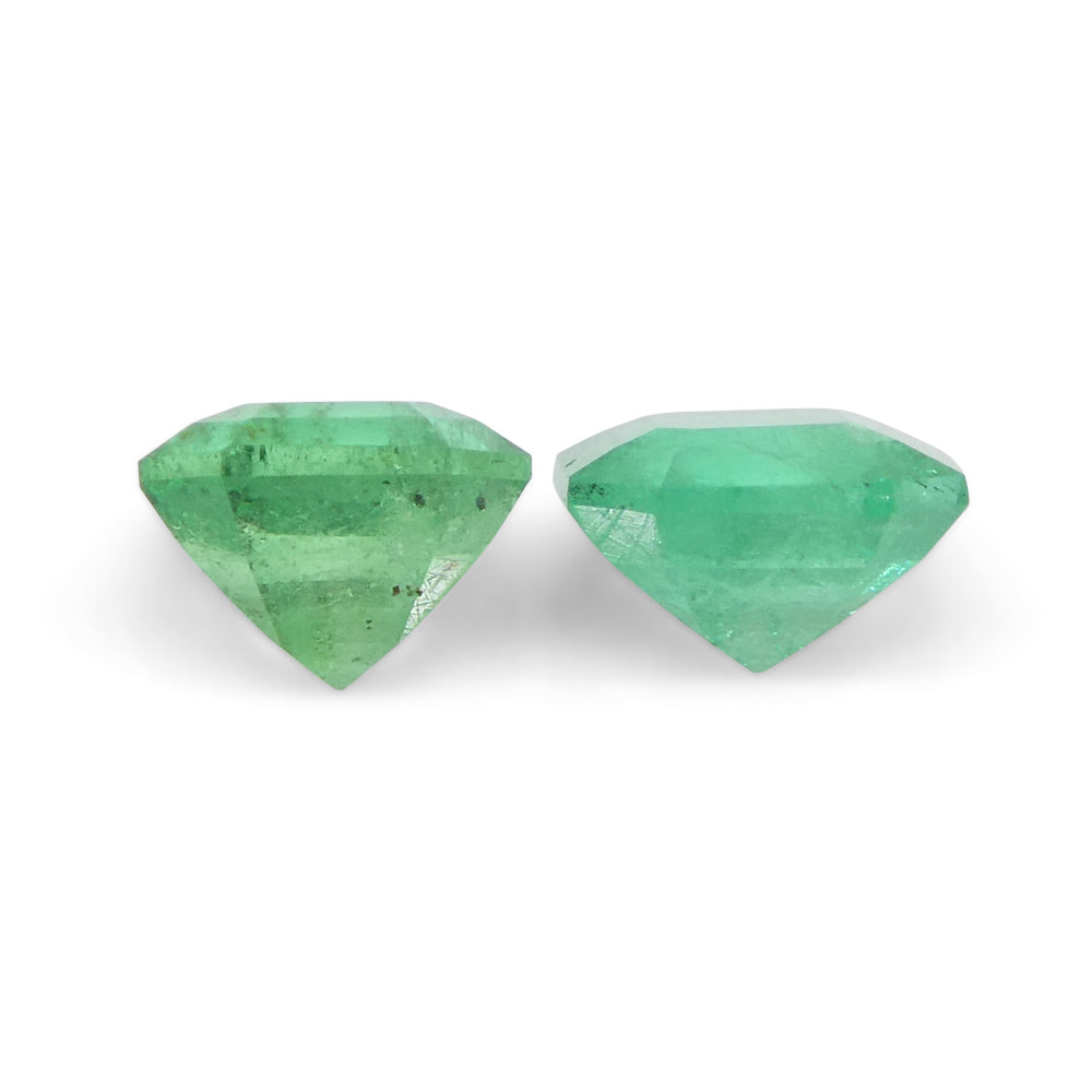 0.83ct Colombian Green Emerald Pair, Square Step Cut Gemstones from SkyJems Rare Gem Collection
