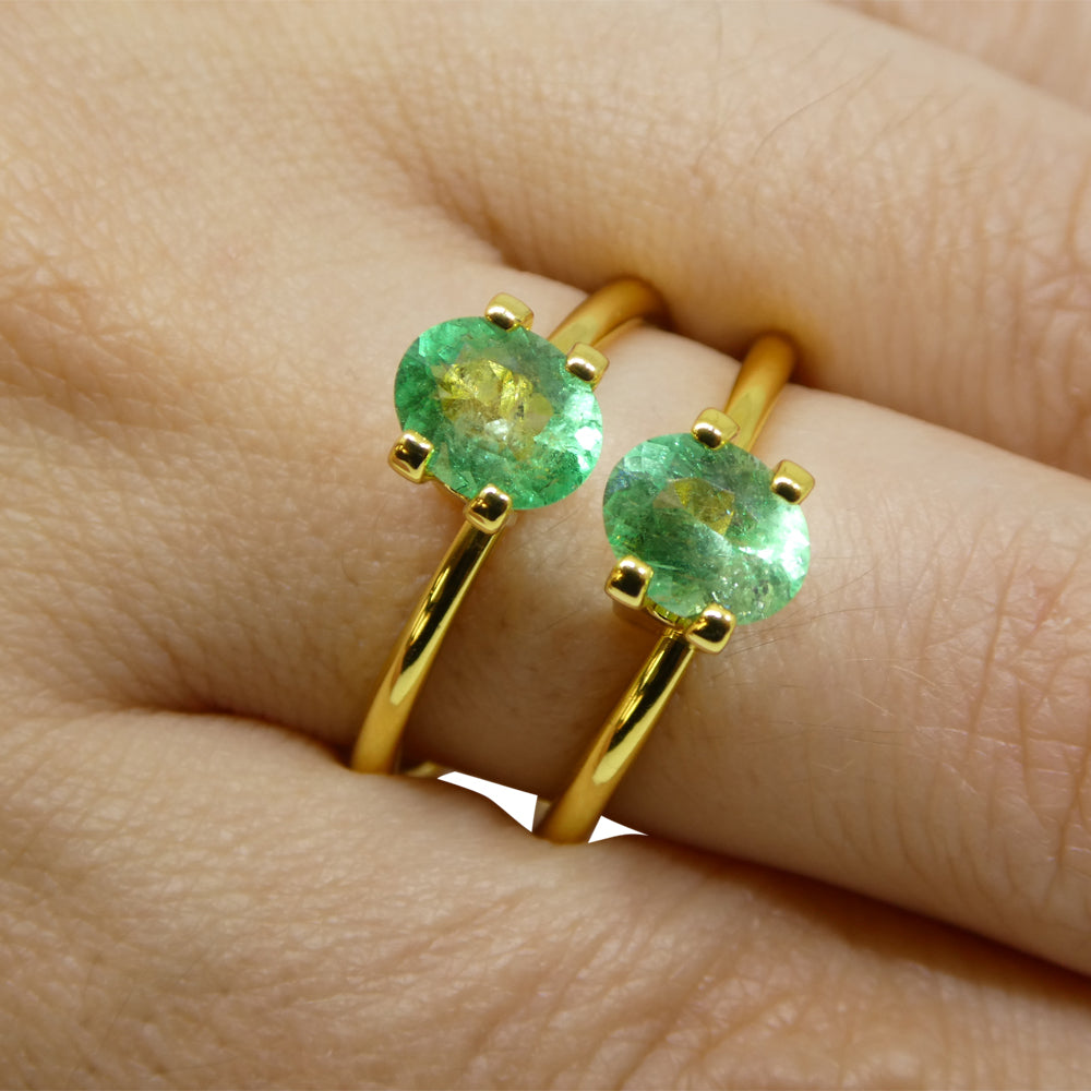 1.47ct Colombian Green Emerald Oval Pair from SkyJems, premium green beryl gemstones from South American source