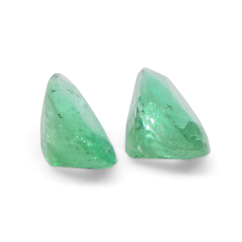 1.28ct Colombian Green Emerald Pair in Pear Shape, Moderate Clarity - Premium Gemstone from SkyJems Canada