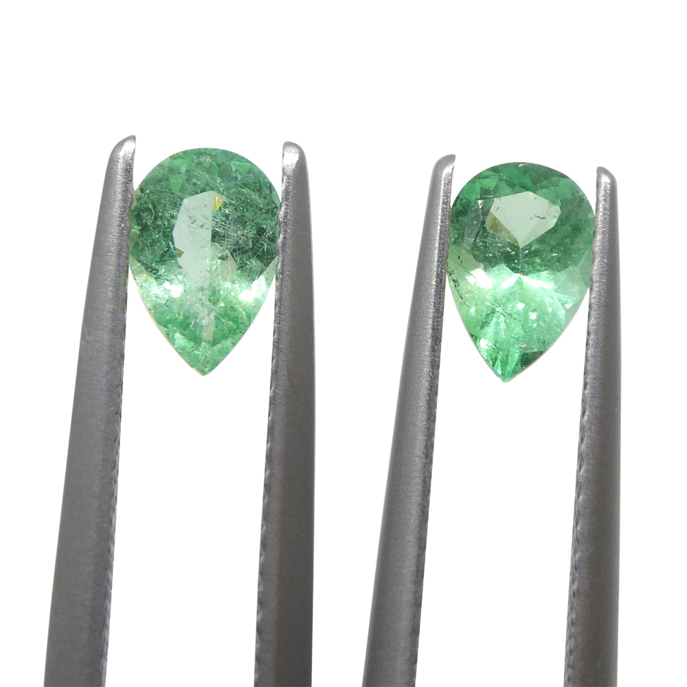 Emerald 1.05 cts 6.93 x 4.80 x 2.95 mm/7.00 x 4.64 x 3.39 Pear Green $840