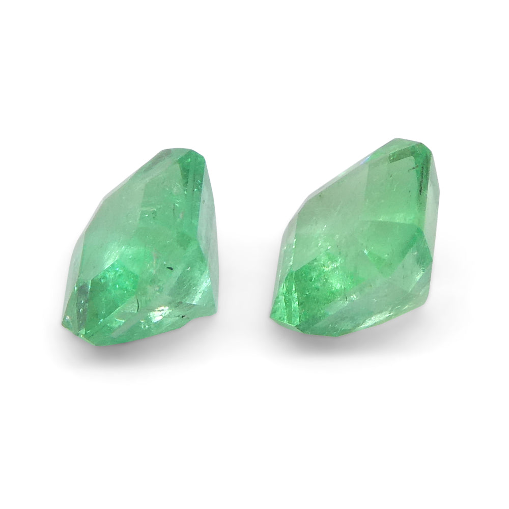 1.01ct Colombian Green Emerald Pair, Square Step Cut Gemstone from SkyJems Premium Gem Collection
