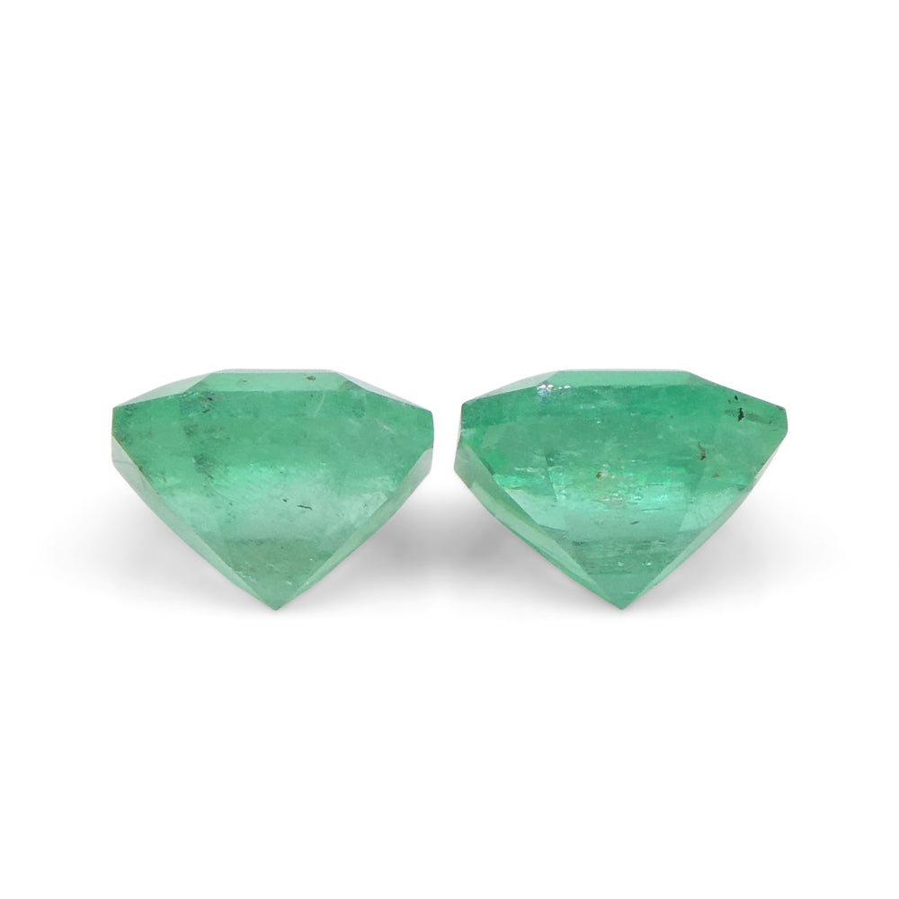 1.05ct Colombian Green Emerald Pair, Square Step Cut Gemstones from SkyJems Rare Gem Collection