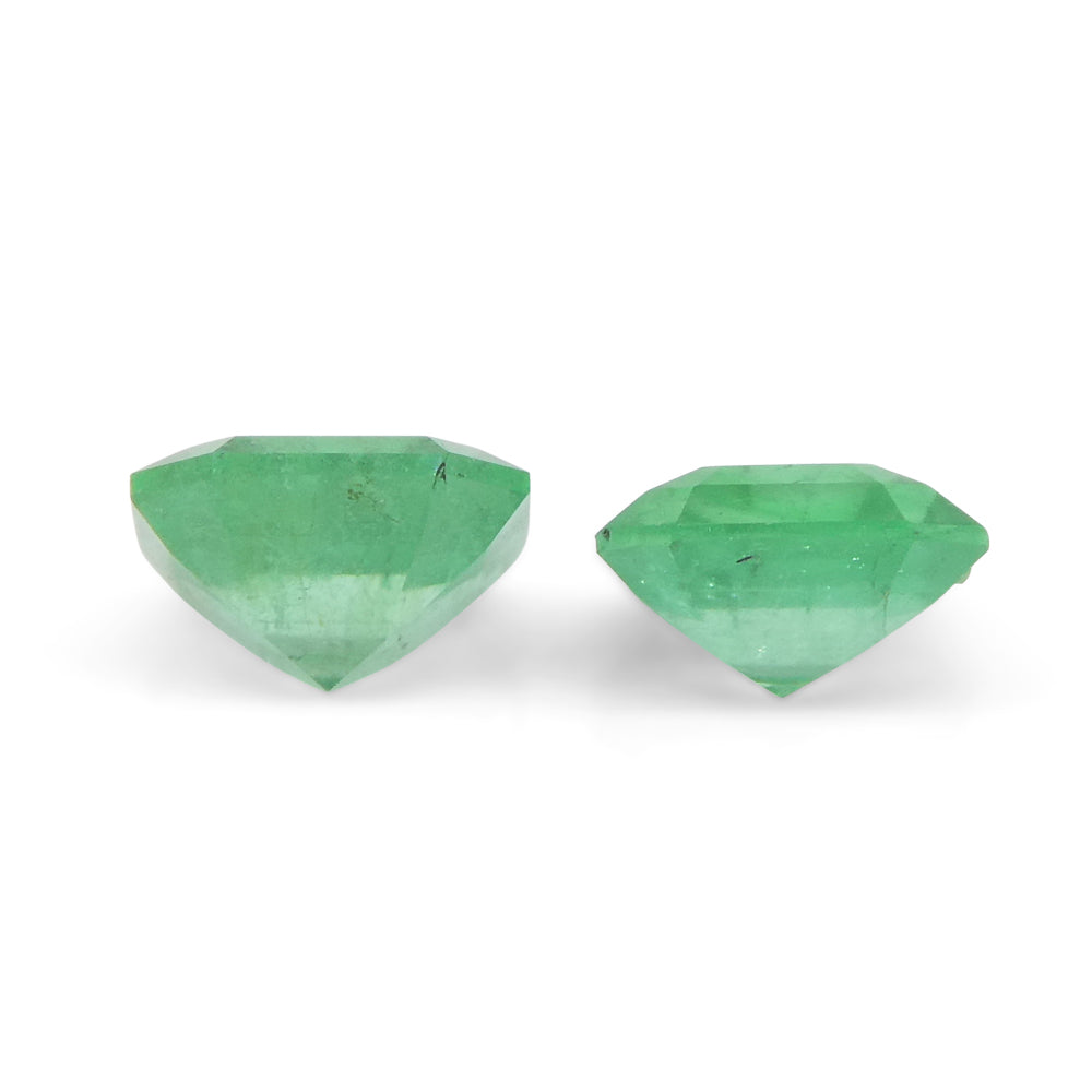 0.86ct Colombian Green Emerald Pair, Square Step Cut Gemstone from SkyJems Rare Gem Collection