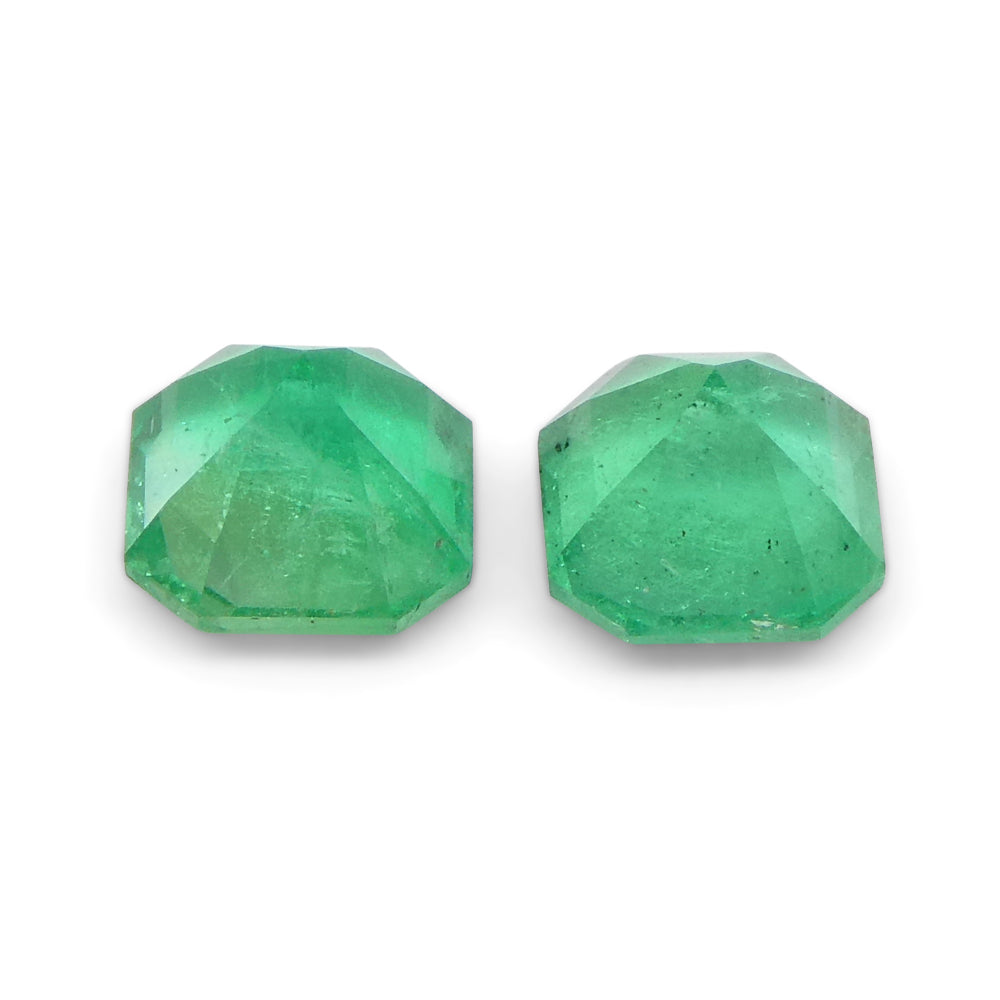 0.69ct Colombian Green Emerald Pair, Square Step Cut Gemstone from SkyJems Rare Gem Collection