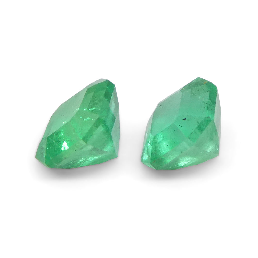 0.69ct Colombian Green Emerald Pair, Square Step Cut Gemstone from SkyJems Fine Gem Collection