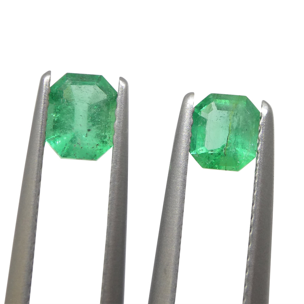 Emerald 0.79 cts 4.89 x 4.29 x 2.79 mm/5.44 x 4.27 x 2.85 Emerald Cut Green $1110