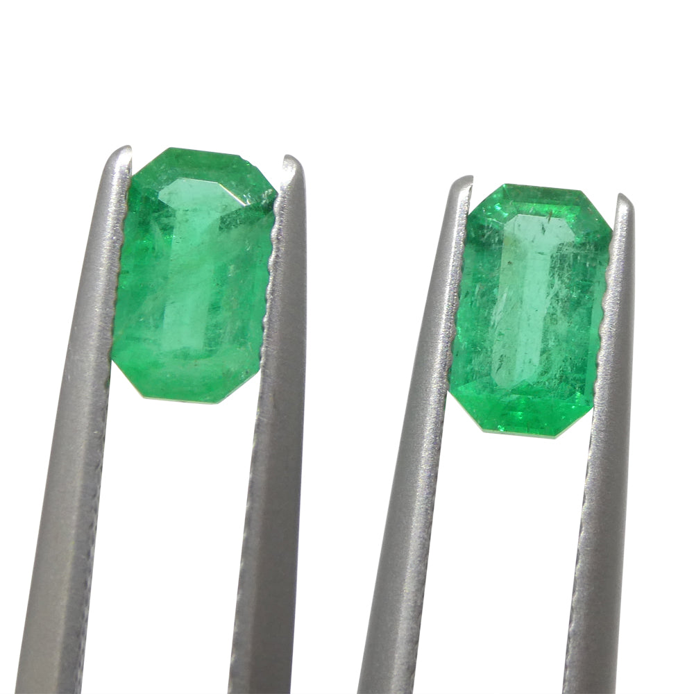 Emerald 1.29 cts 7.24 x 4.26 x 2.85 mm/7.41 x 4.25 x 2.83 Emerald Cut Green $1810
