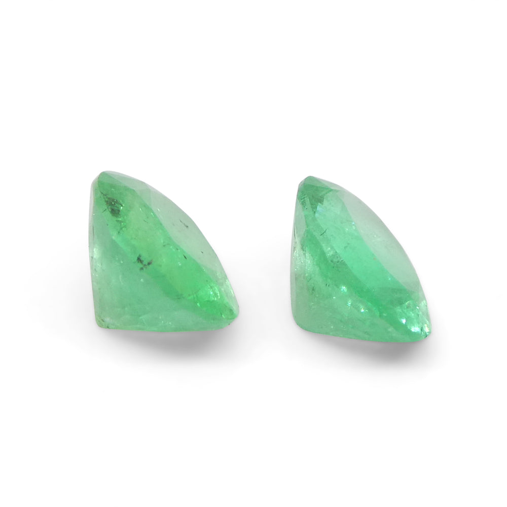 SkyJems 1.31ct Colombian Oval Green Emerald Pair, Beryl Gemstone with Vibrant Medium-Light Color