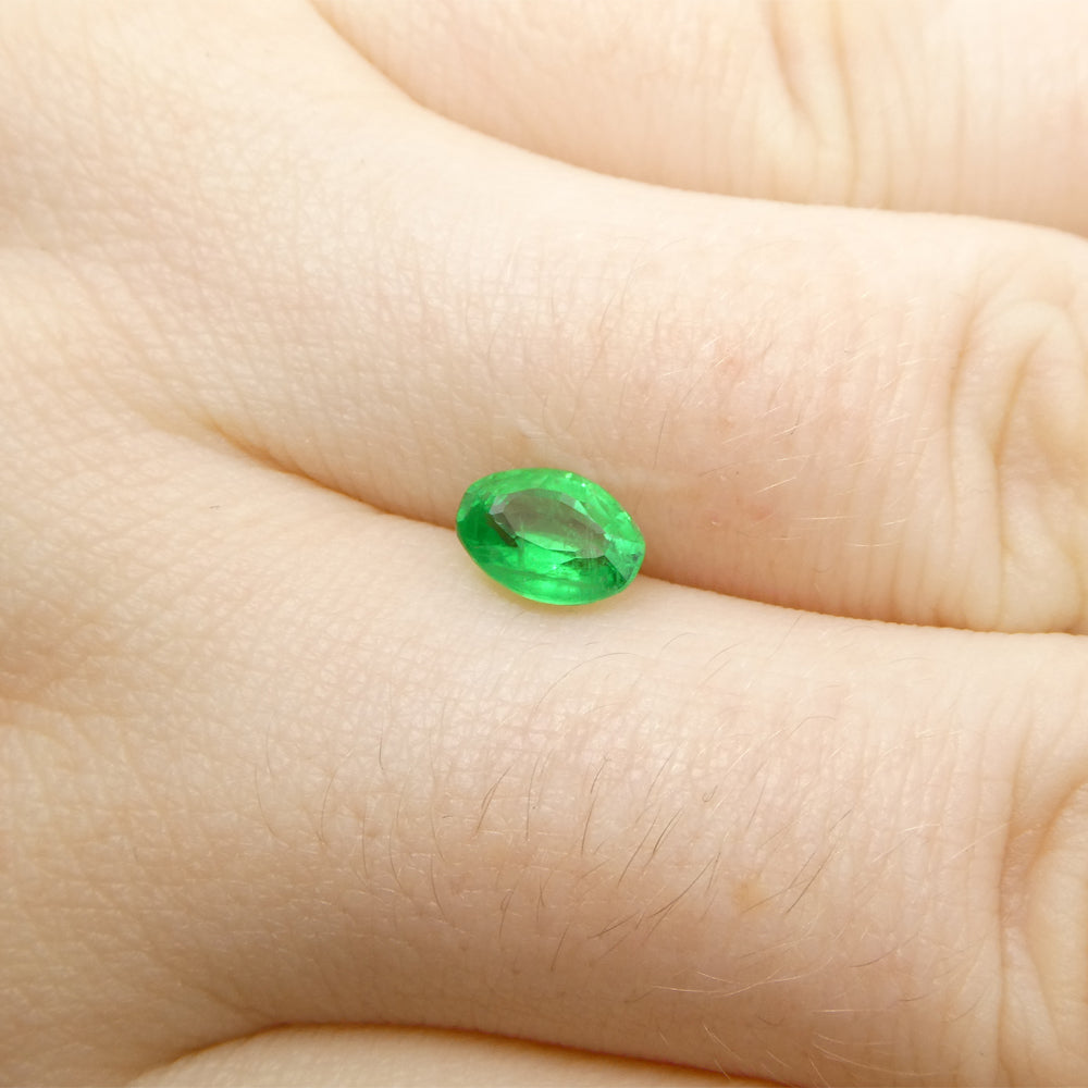 0.83ct Colombian Green Emerald Oval Cut Gemstone from SkyJems Premium Beryl Collection