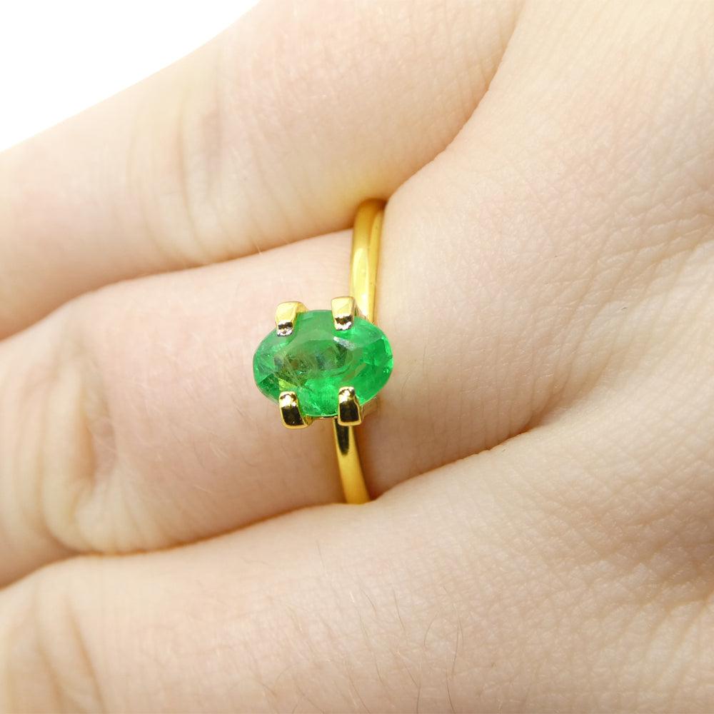 0.83ct Colombian Green Emerald Oval Cut Gemstone from SkyJems Premium Beryl Collection