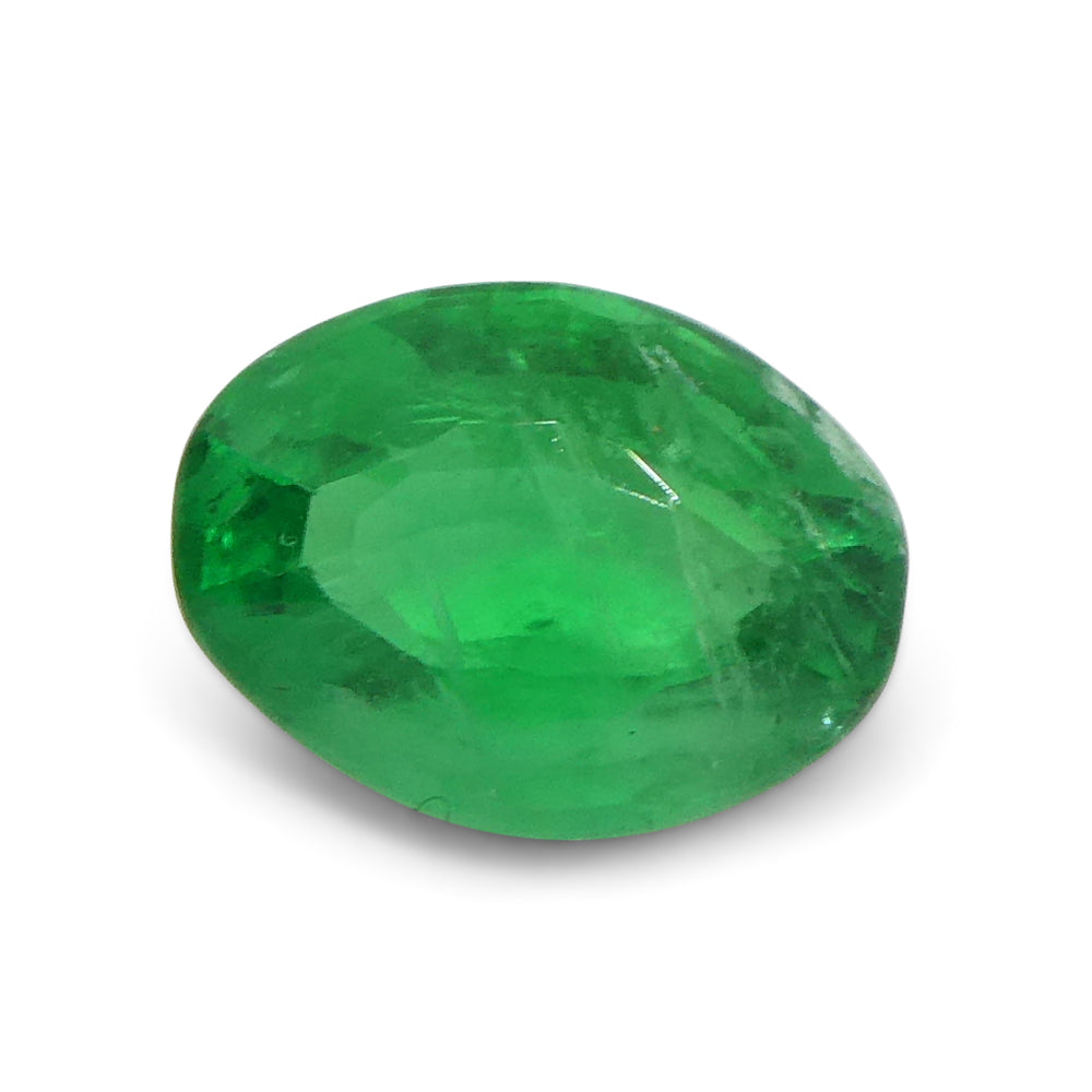 0.83ct Colombian Green Emerald Oval Gemstone from SkyJems, premium medium-green beryl in classic step cut