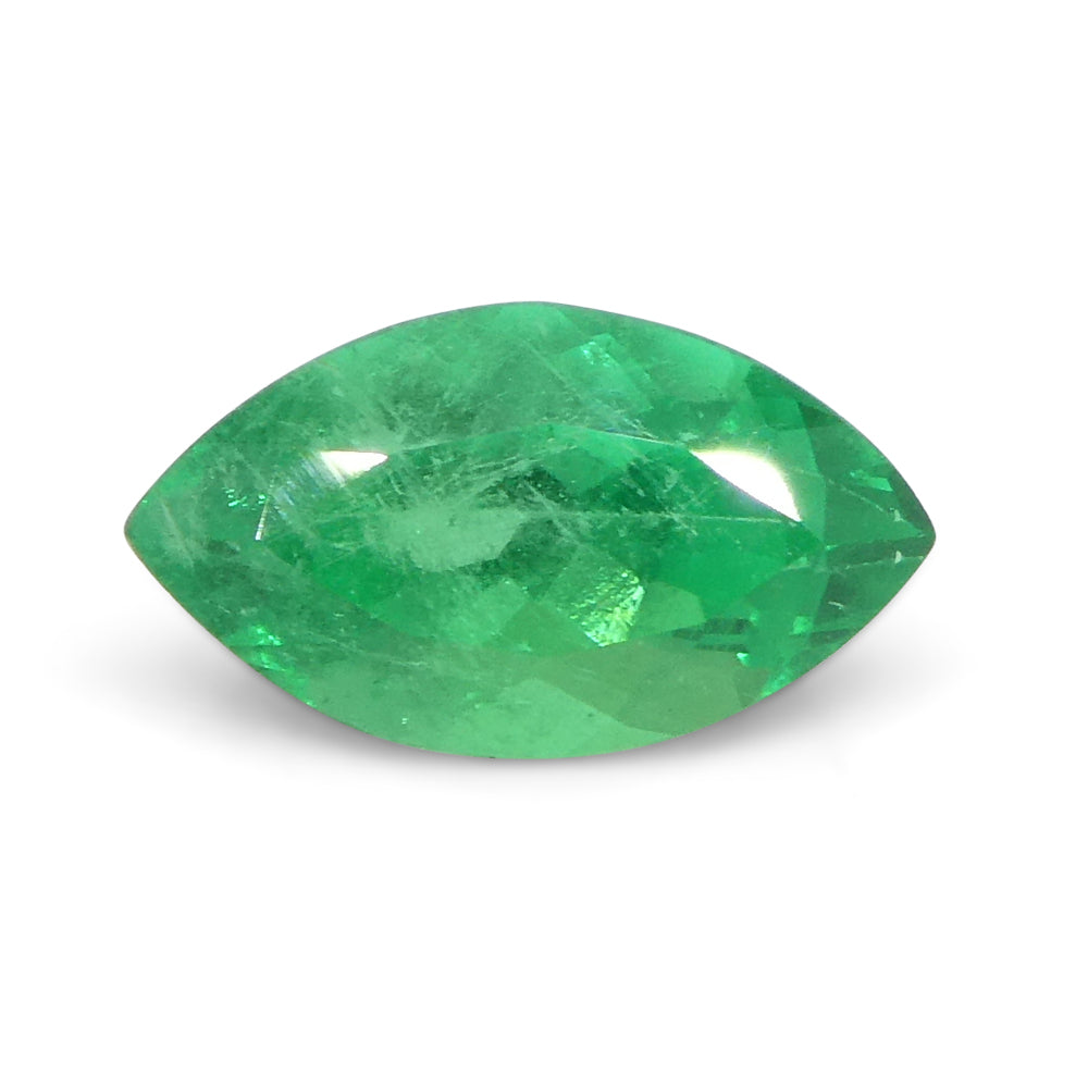 1.01ct Colombian Marquise Green Emerald, Very Slightly Bluish Green, Step Cut - Premium SkyJems Gemstone