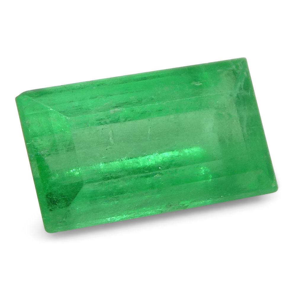 SkyJems 0.83 ct Colombian Emerald: Vibrant Green Baguette-Cut Beryl Gemstone from South American Mines