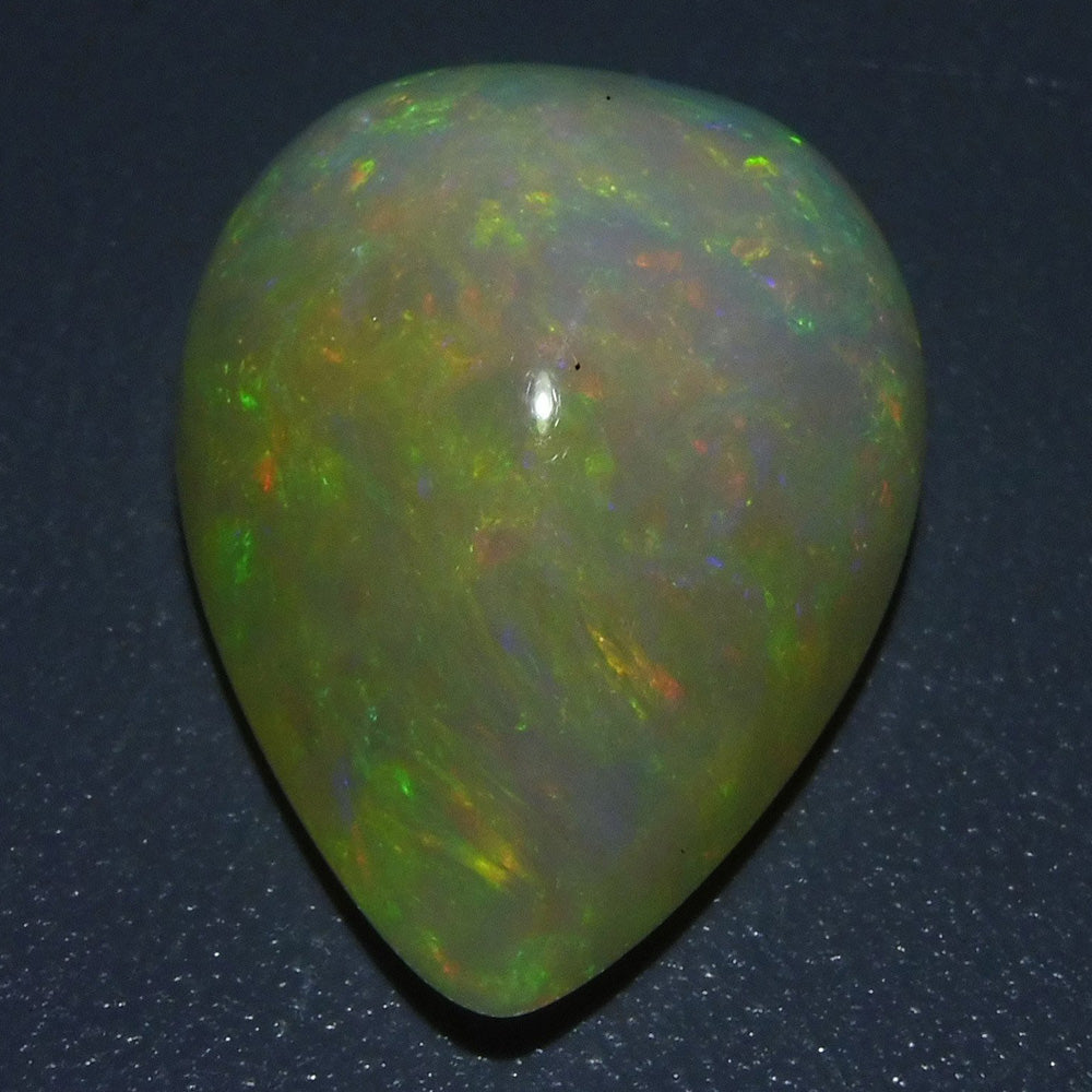 12.72 ct Ethiopian Pear Cabochon Opal with Multicolour Flash, Rare Gemstone from SkyJems' Exclusive Collection