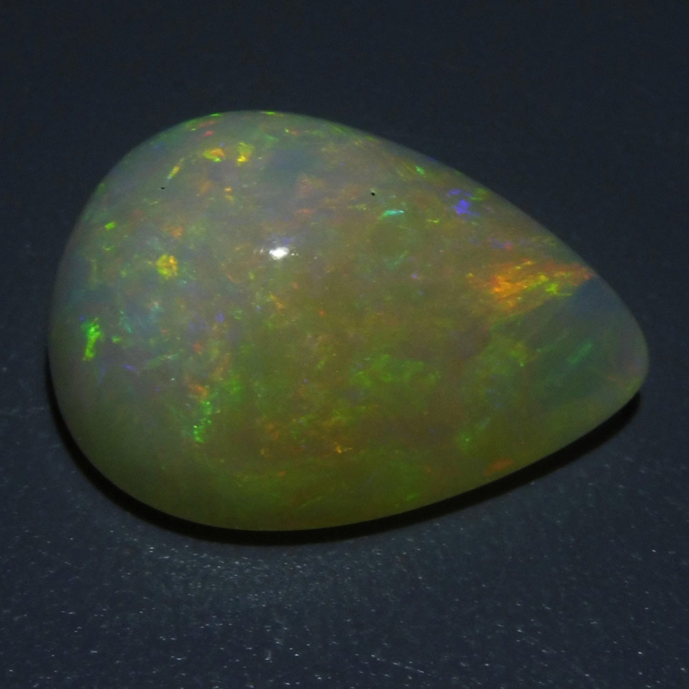 12.72 ct Ethiopian Pear Cabochon Opal with Multicolour Flash, Rare Gemstone from SkyJems Gem Collection