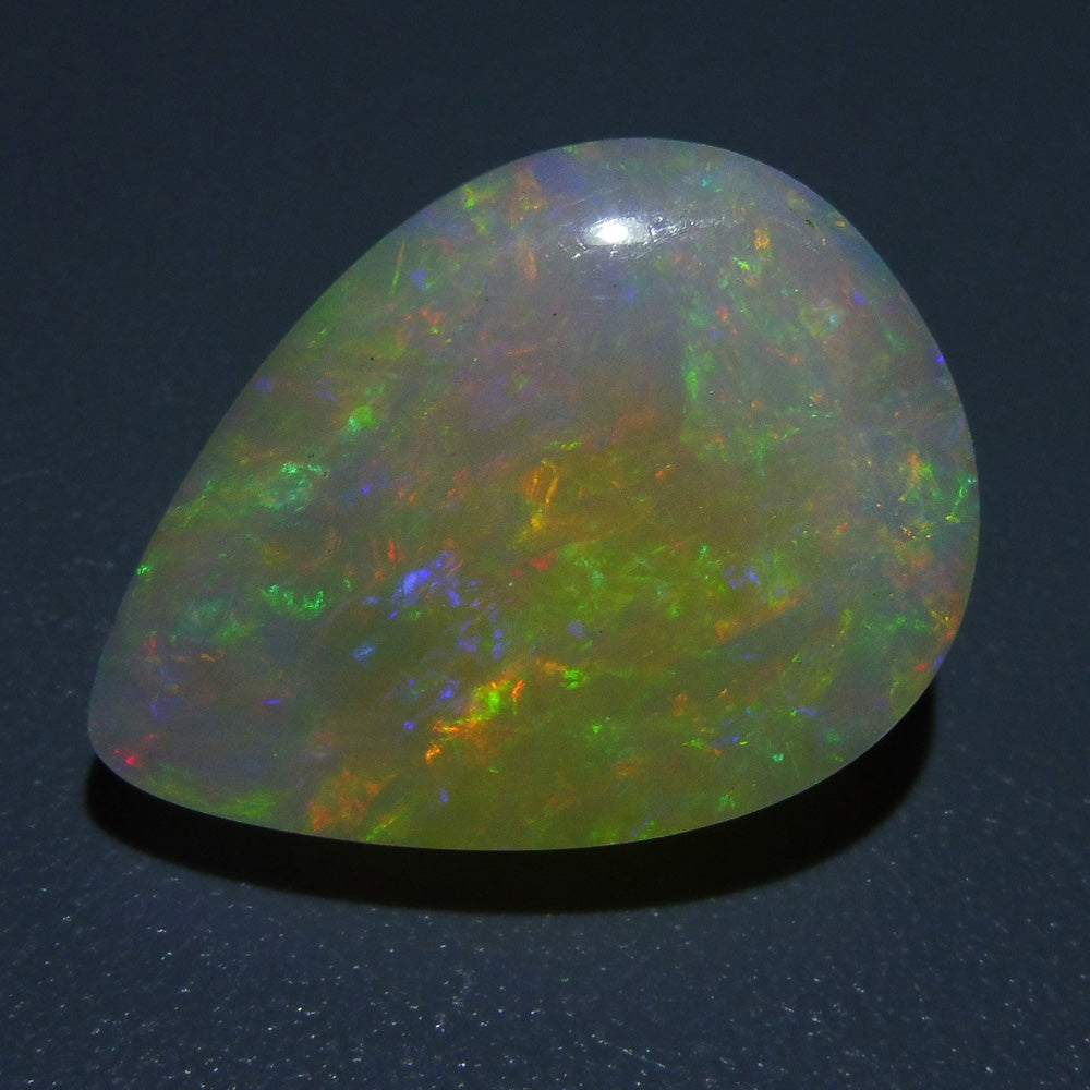 12.72 ct Ethiopian Pear Cabochon Opal with Multicolour Flash, Rare Gemstone from SkyJems' Exclusive Collection