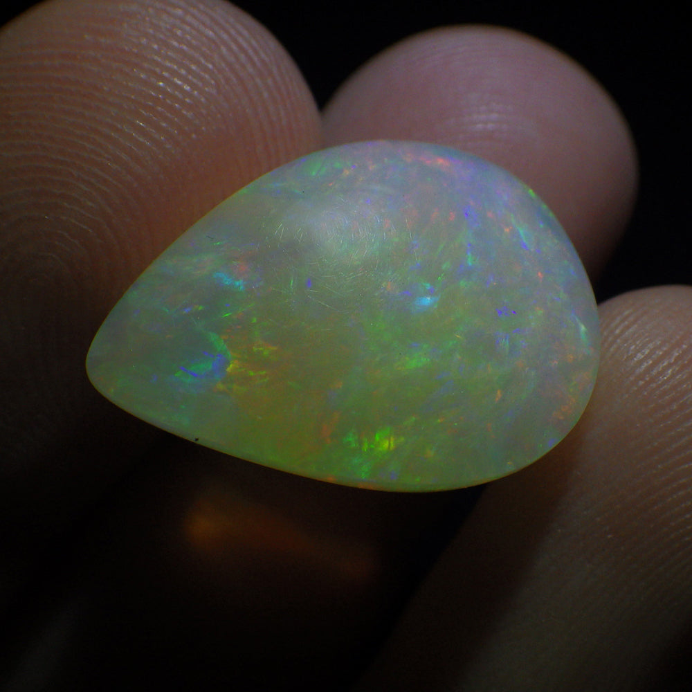 12.72 ct Ethiopian Pear Cabochon Opal with Multicolour Flash, Rare Gemstone from SkyJems' Exclusive Collection