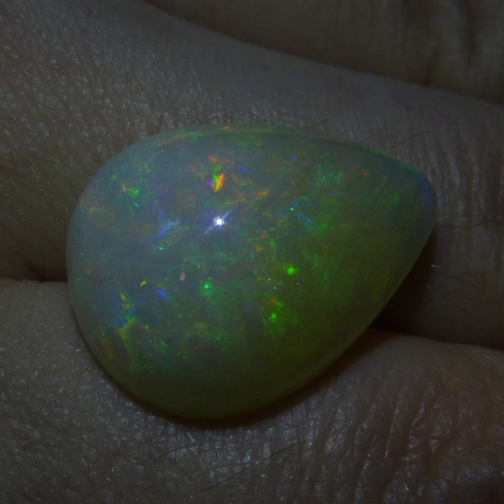 12.72 ct Ethiopian Pear Cabochon Opal with Multicolour Flash, Rare Gemstone from SkyJems Gem Collection