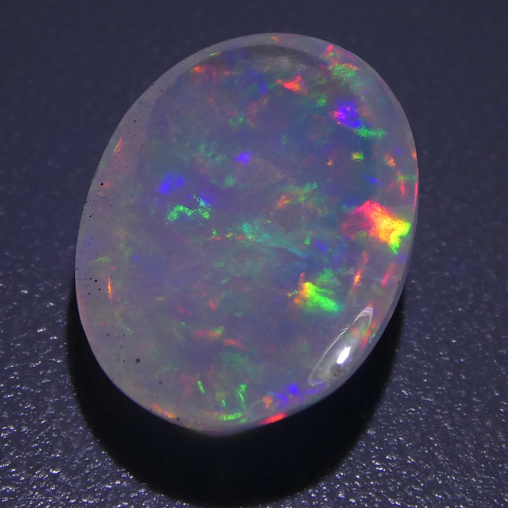 3.01ct Ethiopian Crystal Opal with Multicolour Flash, Oval Cabochon Gemstone by SkyJems Canada
