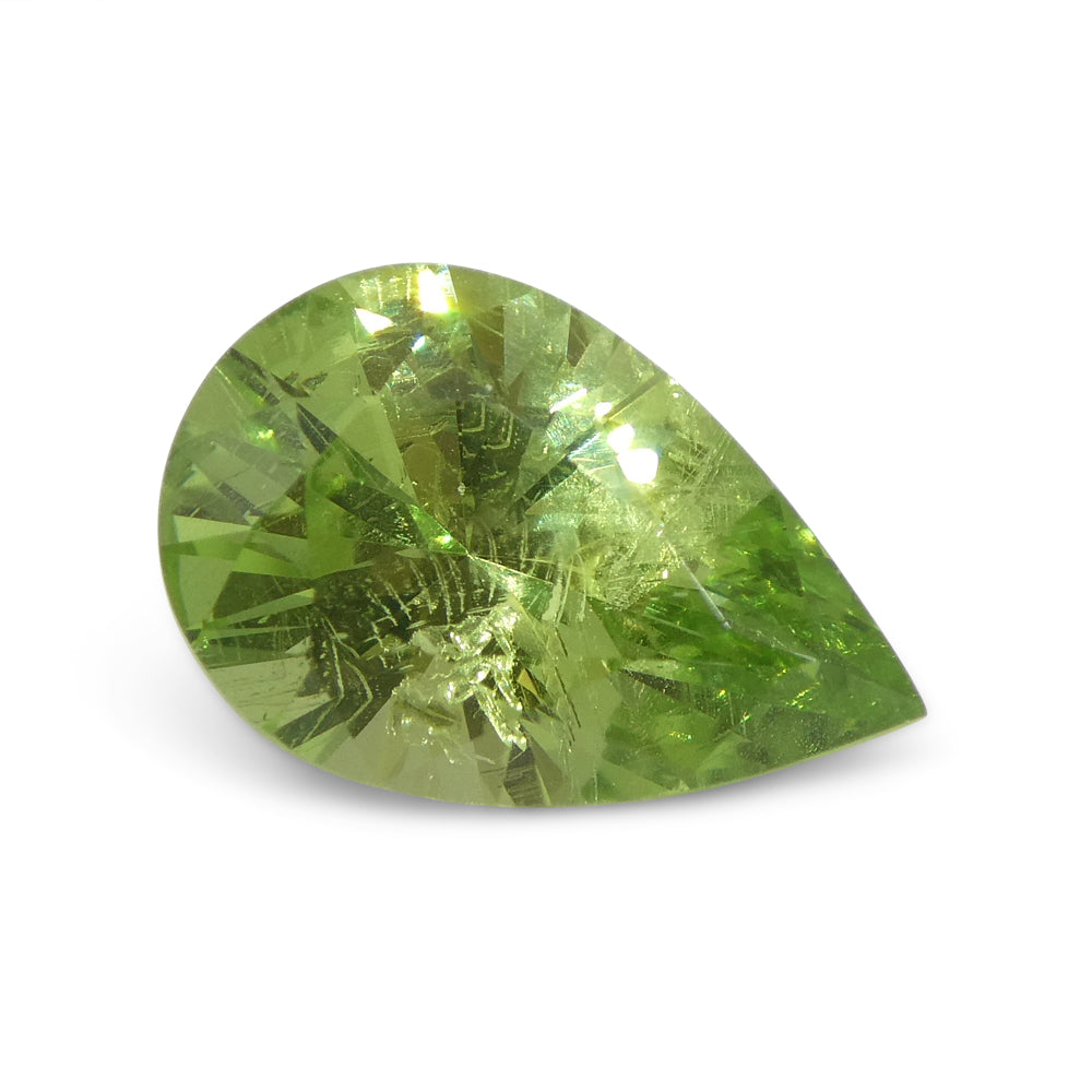 SkyJems 2.6ct Pear Mint Green Tsavorite Garnet from Tanzania, rare gemstone in modified brilliant cut