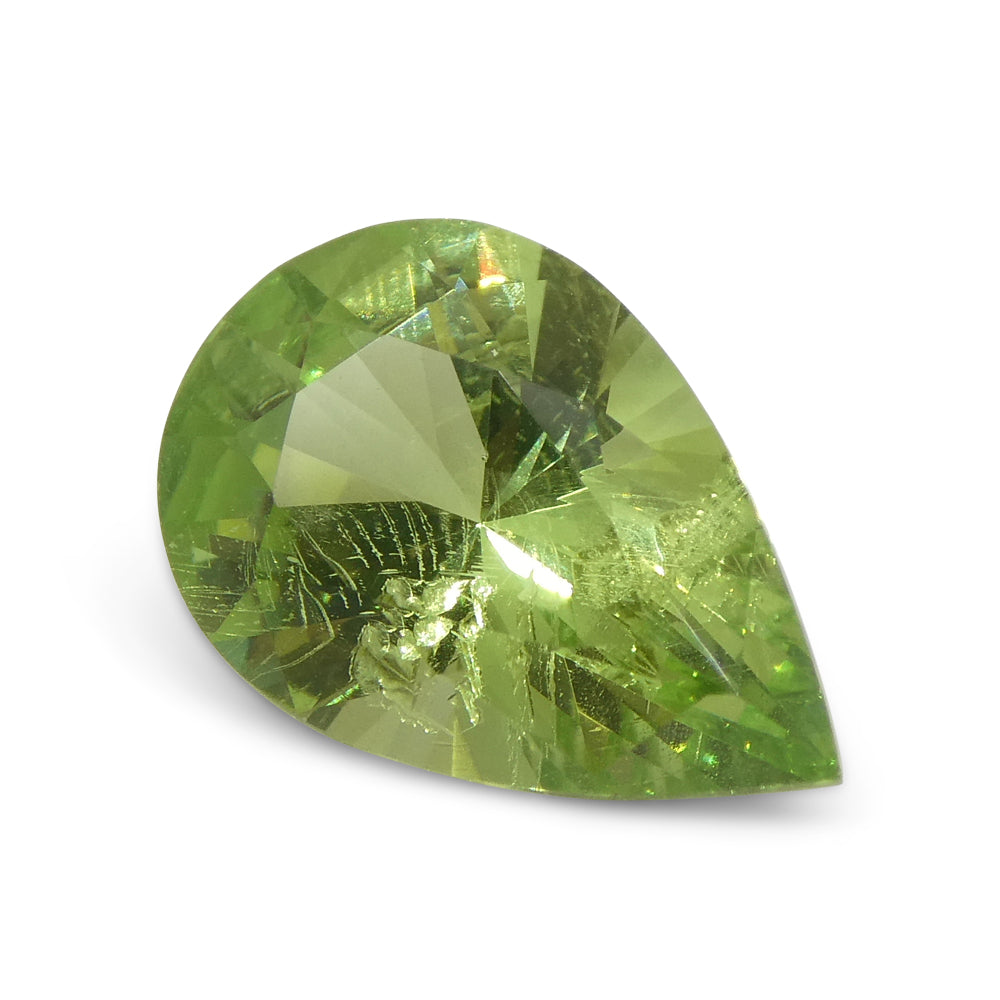 SkyJems 2.6ct Pear Mint Green Tsavorite Garnet from Tanzania, rare gem in modified brilliant cut