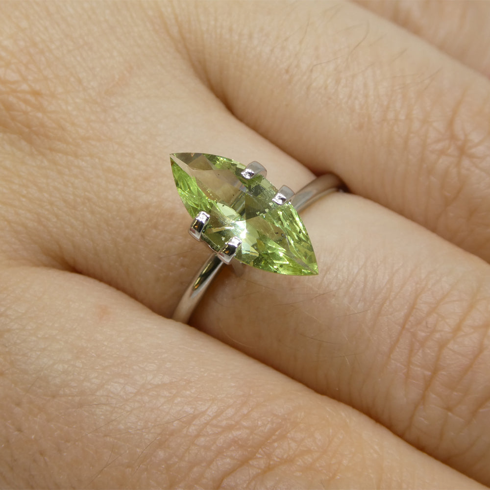 1.85ct Marquise Mint Green Tsavorite Garnet from Tanzania, rare gem by SkyJems Canadian gemstone experts