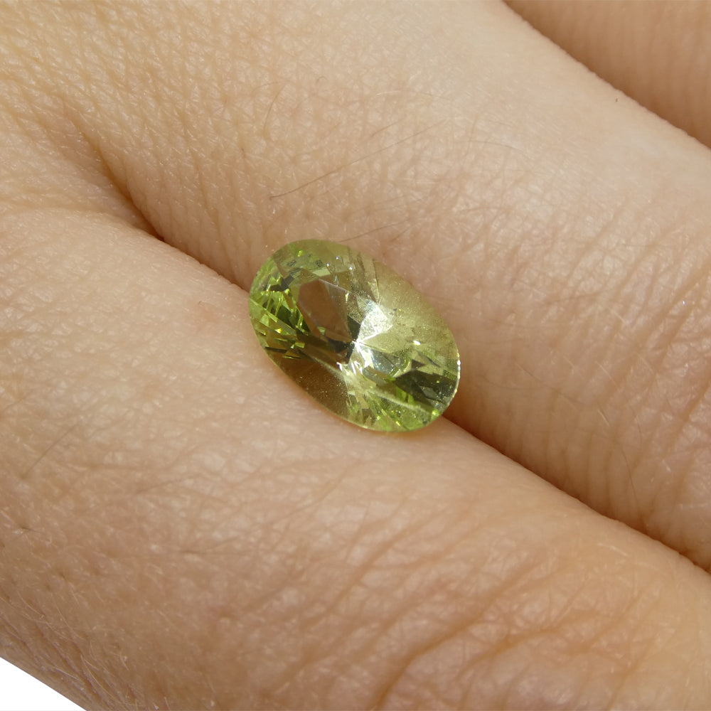 1.83ct Oval Mint Green Tsavorite Garnet from Tanzania, premium unheated gemstone by SkyJems Canadian gem specialists