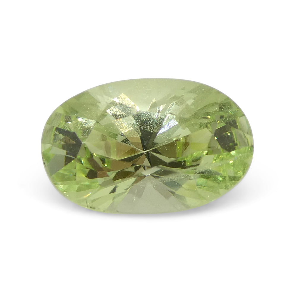 SkyJems 1.83ct Oval Mint Green Tsavorite Garnet from Tanzania, rare green gemstone in modified brilliant cut