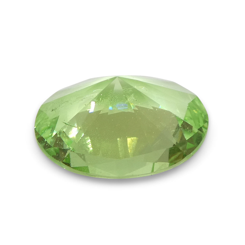 SkyJems 1.69ct Oval Mint Green Tsavorite Garnet from Tanzania, rare gemstone in modified brilliant cut