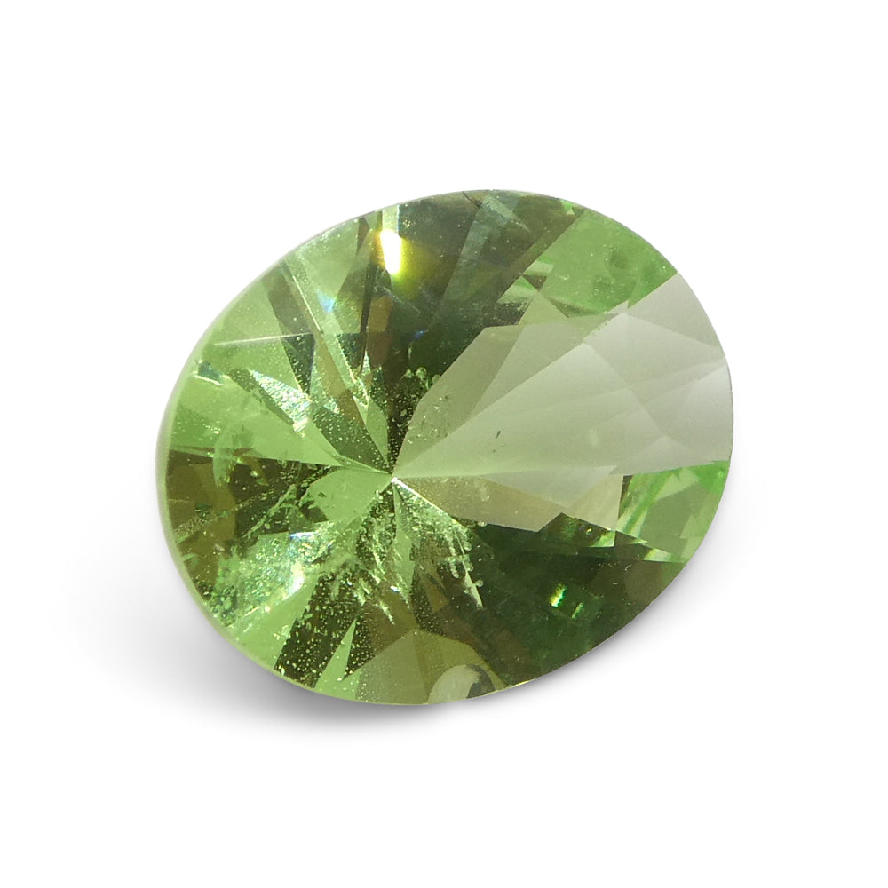 SkyJems 1.69ct Oval Mint Green Tsavorite Garnet from Tanzania, rare gemstone in modified brilliant cut