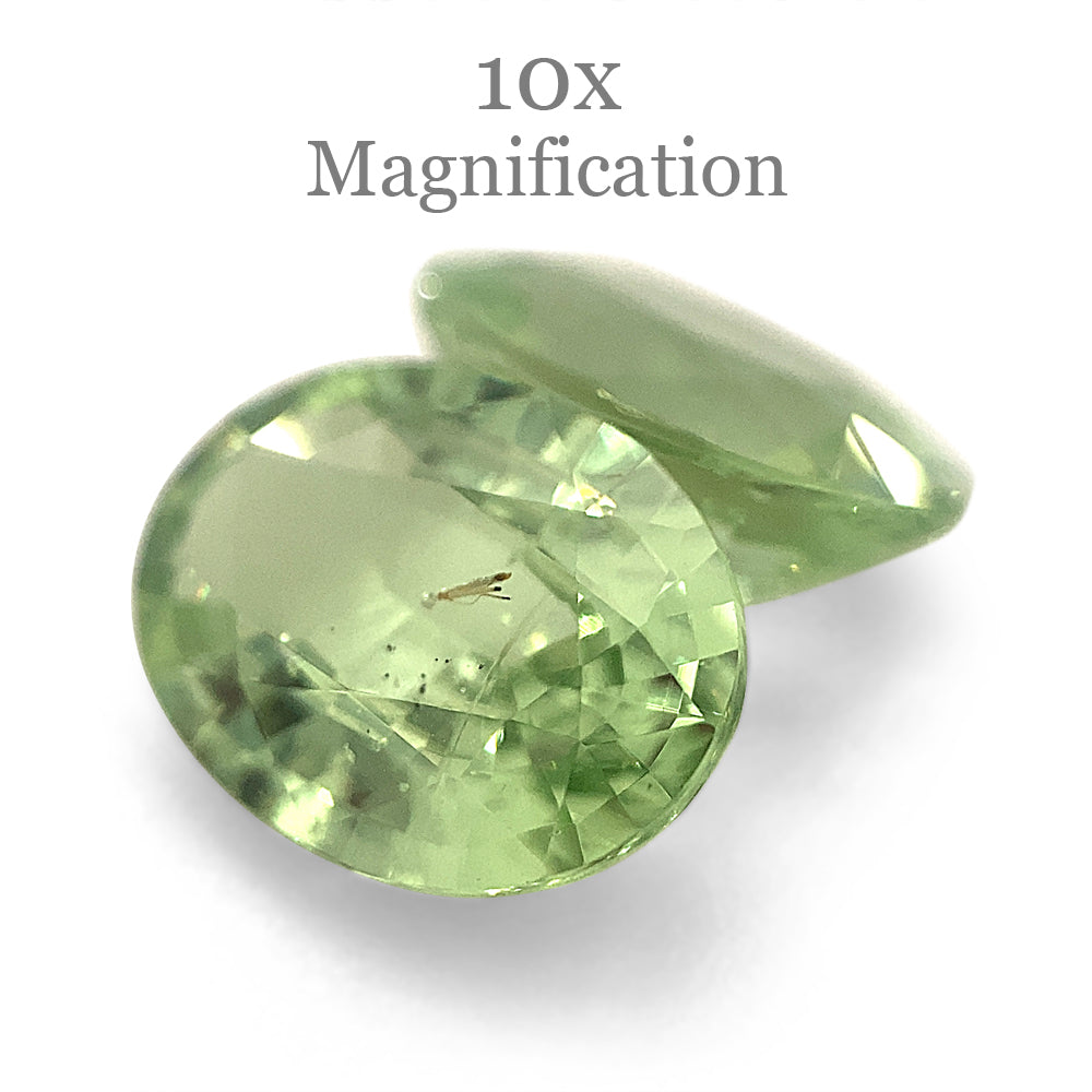 4.33ct Oval Mint Green Tsavorite Garnet Pair from Tanzania, rare gemstone by SkyJems Canadian gem specialists