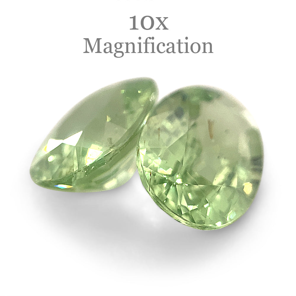 4.33ct Oval Mint Green Tsavorite Garnet Pair from Tanzania, rare gemstone by SkyJems Canadian gem specialists
