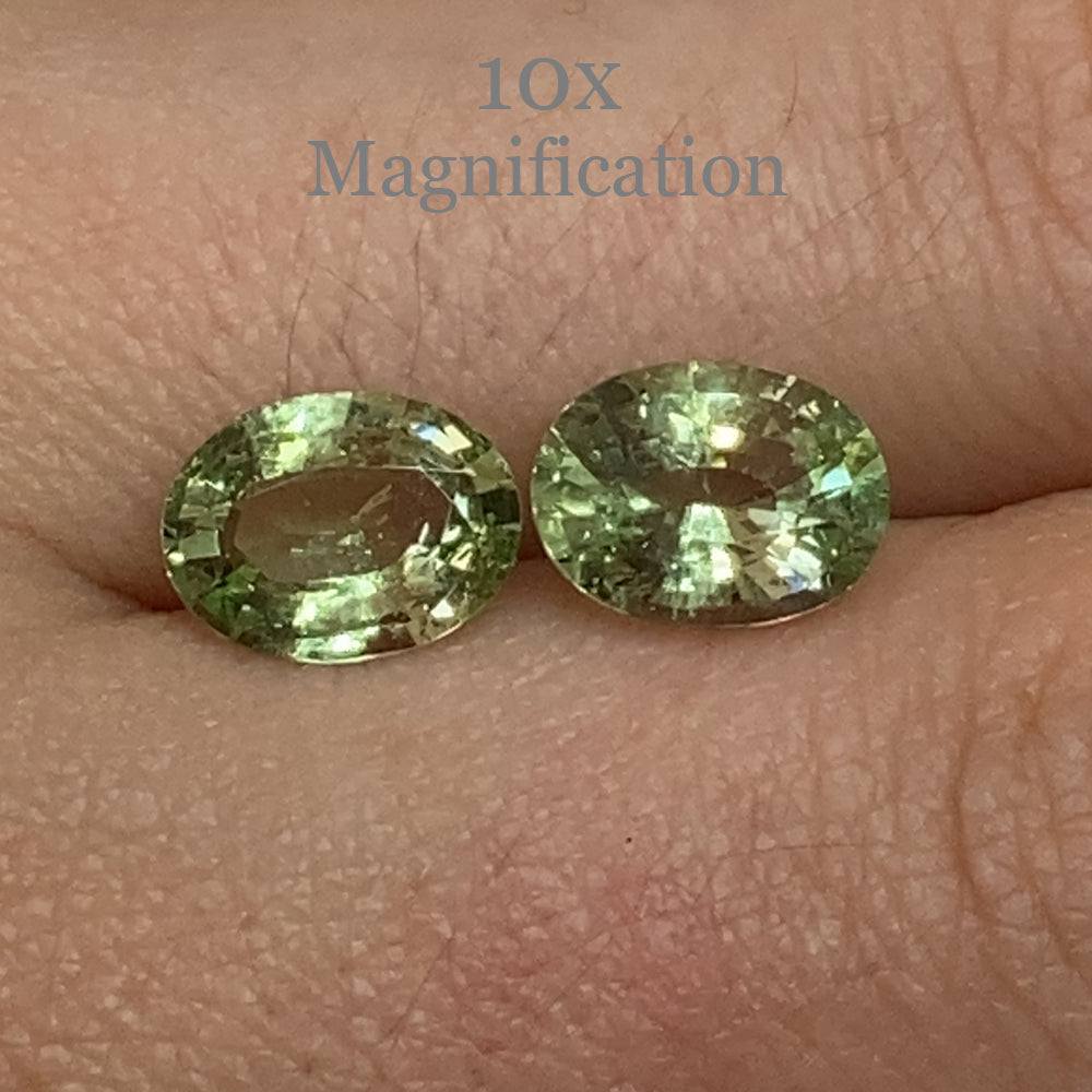 4.33ct Oval Mint Green Tsavorite Garnet Pair from Tanzania, premium gemstone by SkyJems Canadian gem experts