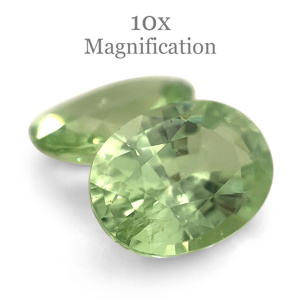4.33ct Oval Mint Green Tsavorite Garnet Pair from Tanzania, premium gemstone by SkyJems Canadian gem specialists