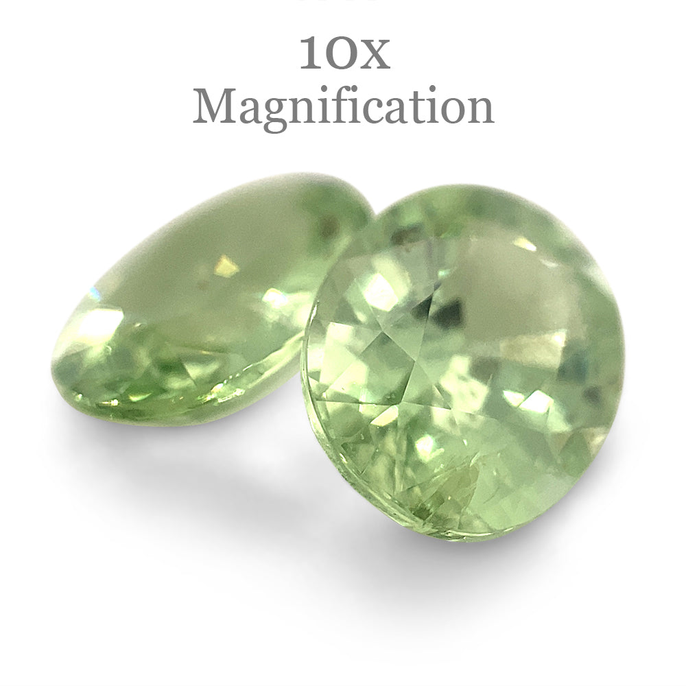 4.33ct Oval Mint Green Tsavorite Garnet Pair from Tanzania, premium gemstone by SkyJems Canadian gem specialists