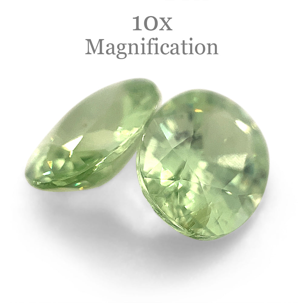 4.33ct Oval Mint Green Tsavorite Garnet Pair from Tanzania, rare gemstone by SkyJems Canadian gem specialists
