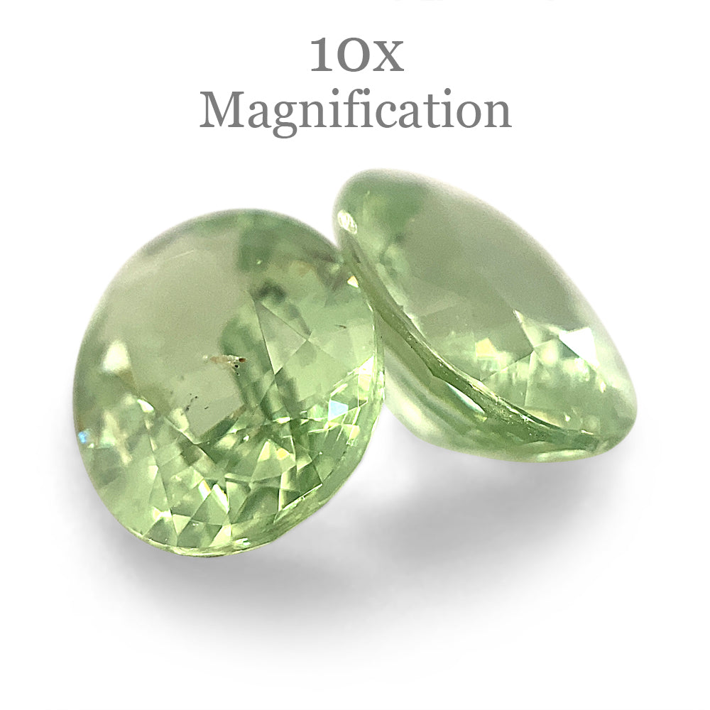 4.33ct Oval Mint Green Tsavorite Garnet Pair from Tanzania, rare gemstone by SkyJems Canadian gem specialists