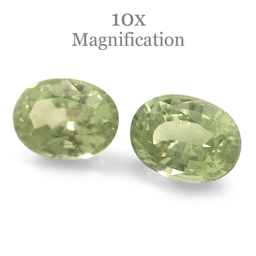 SkyJems 5.79ct Oval Mint Green Tsavorite Garnet Pair from Tanzania, rare gemstone with vibrant color