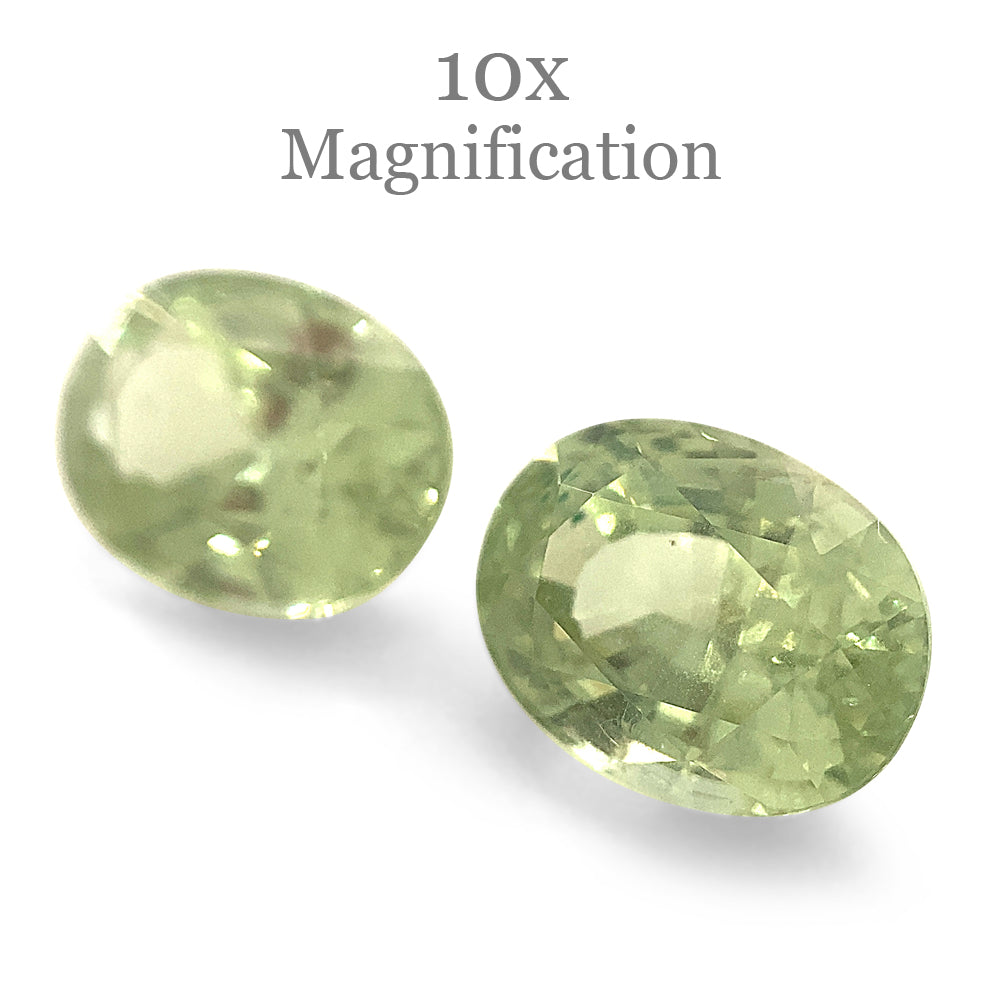 SkyJems 5.79ct Oval Mint Green Tsavorite Garnet Pair from Tanzania, rare gemstone with vibrant color