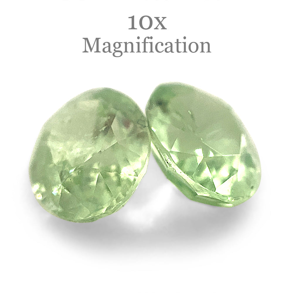 3.55ct Mint Green Tsavorite Garnet Pair from Tanzania, Oval Step Cut Gemstones by SkyJems Canadian Gem Experts