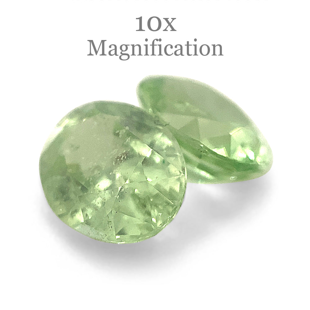 3.55ct Oval Mint Green Tsavorite Garnet Pair from Tanzania, premium gemstone by SkyJems Canadian gem specialists