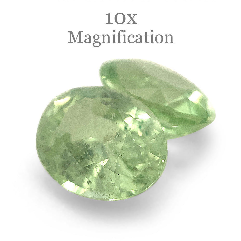 3.55ct Oval Mint Green Tsavorite Garnet Pair from Tanzania, premium gemstone by SkyJems Canadian gem specialists