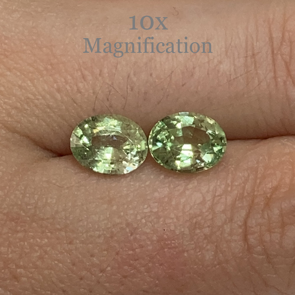 SkyJems 3.55ct Oval Mint Green Tsavorite Garnet Pair from Tanzania, rare gemstone with vibrant color and exceptional clarity
