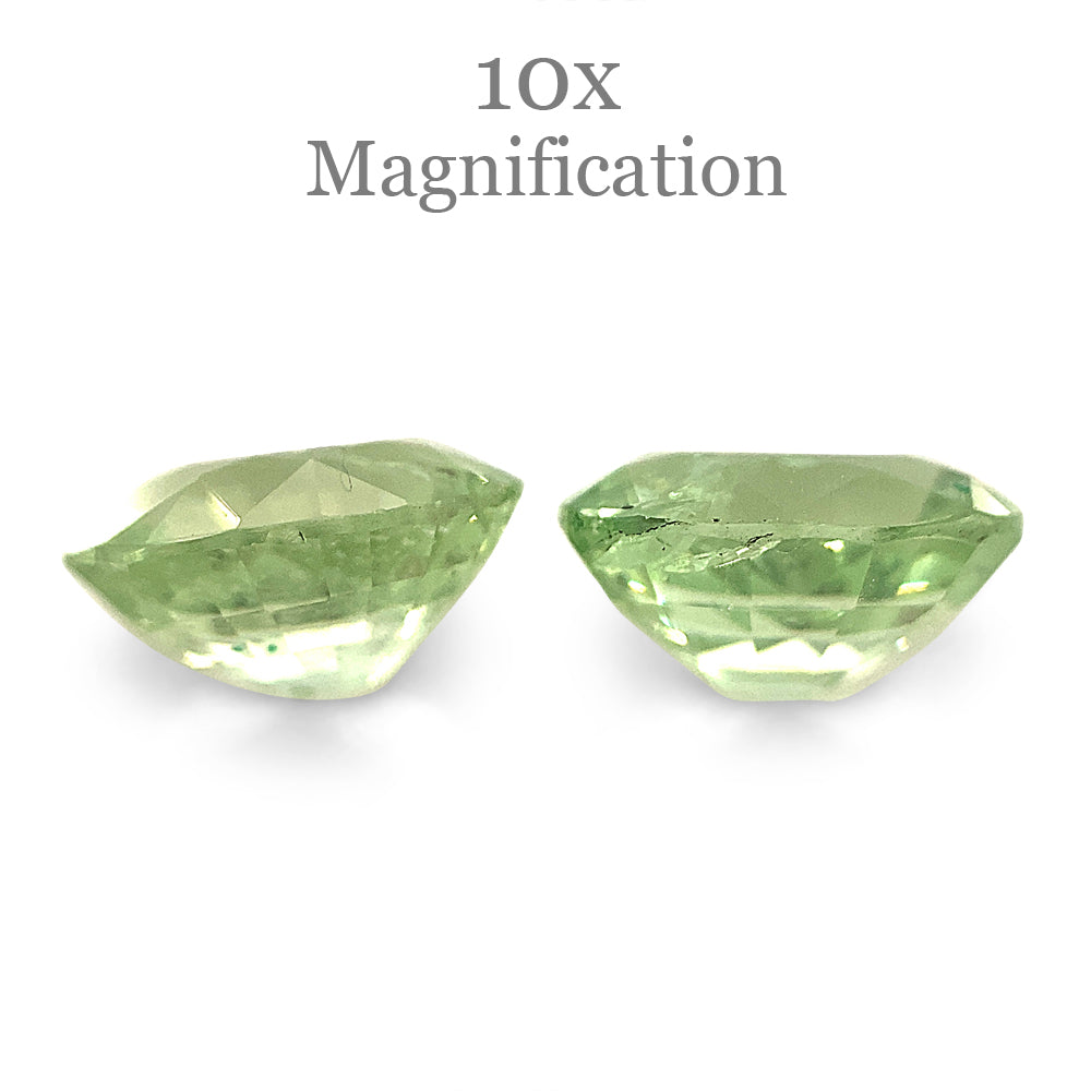 3.55ct Oval Mint Green Tsavorite Garnet Pair from Tanzania, premium gemstone by SkyJems Canadian gem specialists