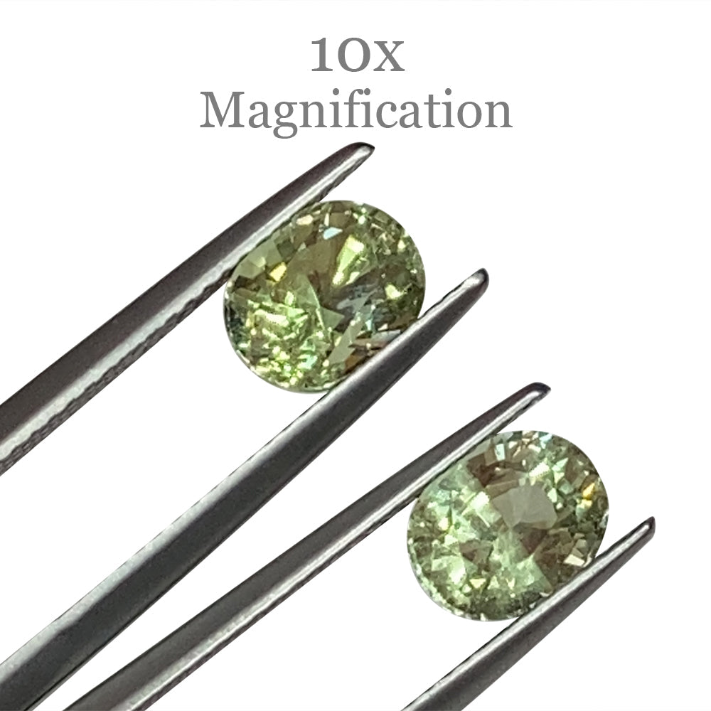 SkyJems 3.63ct Mint Green Tsavorite Garnet Pair, Oval Cut, Merelani Tanzania Origin, Pastel Gemstone