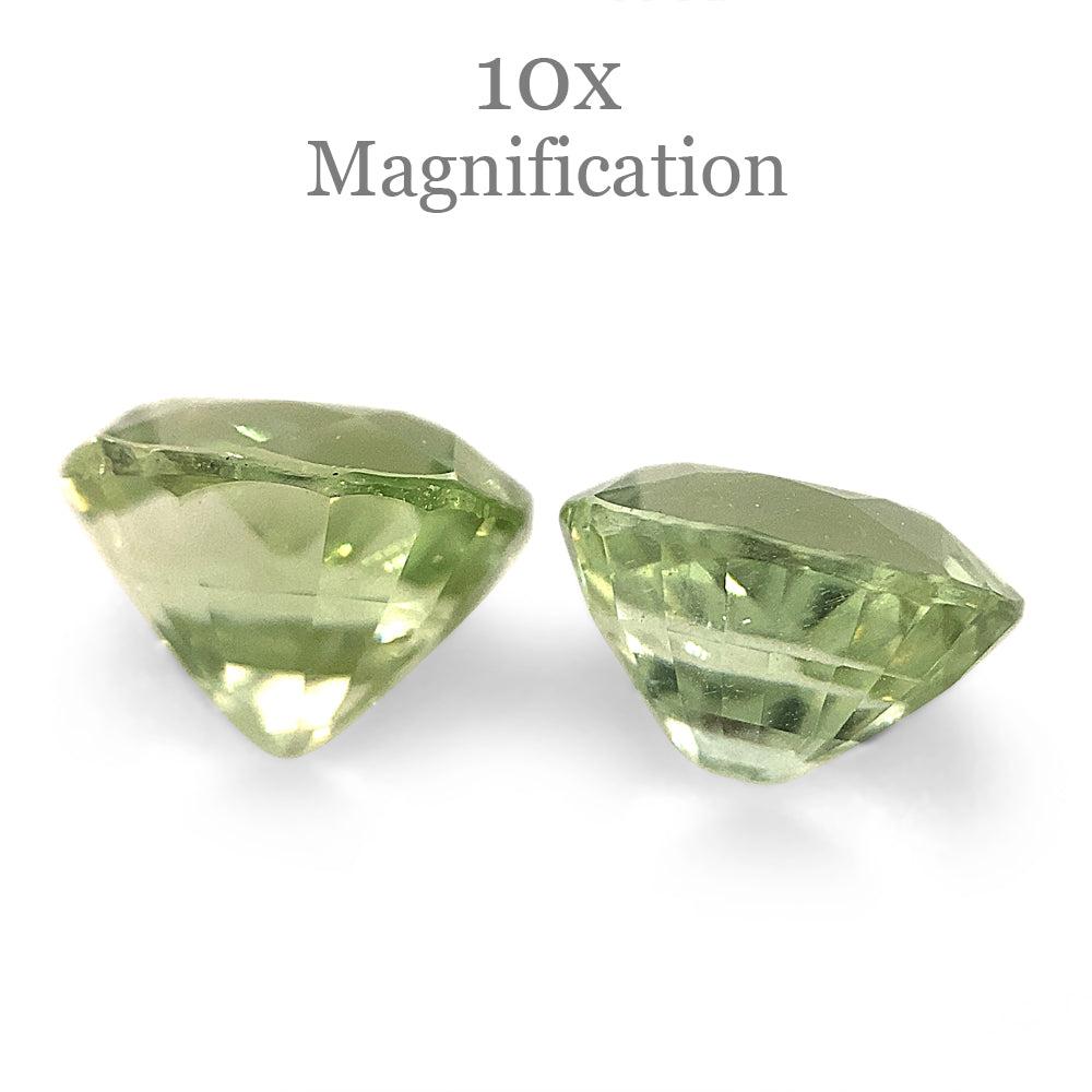 SkyJems 3.63ct Mint Green Tsavorite Garnet Pair, Oval Cut, Merelani Tanzania Origin, Pastel Gemstone
