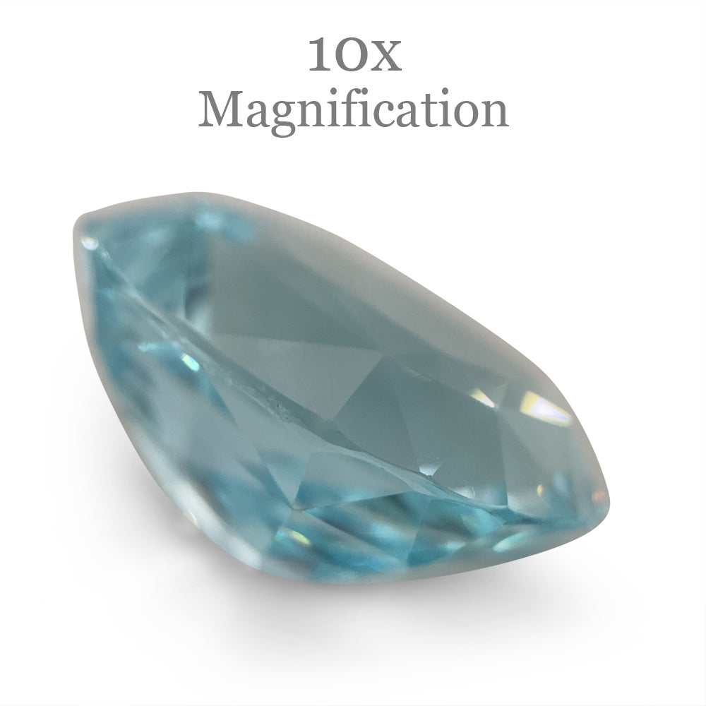20.29 carat Brazilian aquamarine, bluish-green cushion cut gemstone, GIA certified by SkyJems Canadian gem experts
