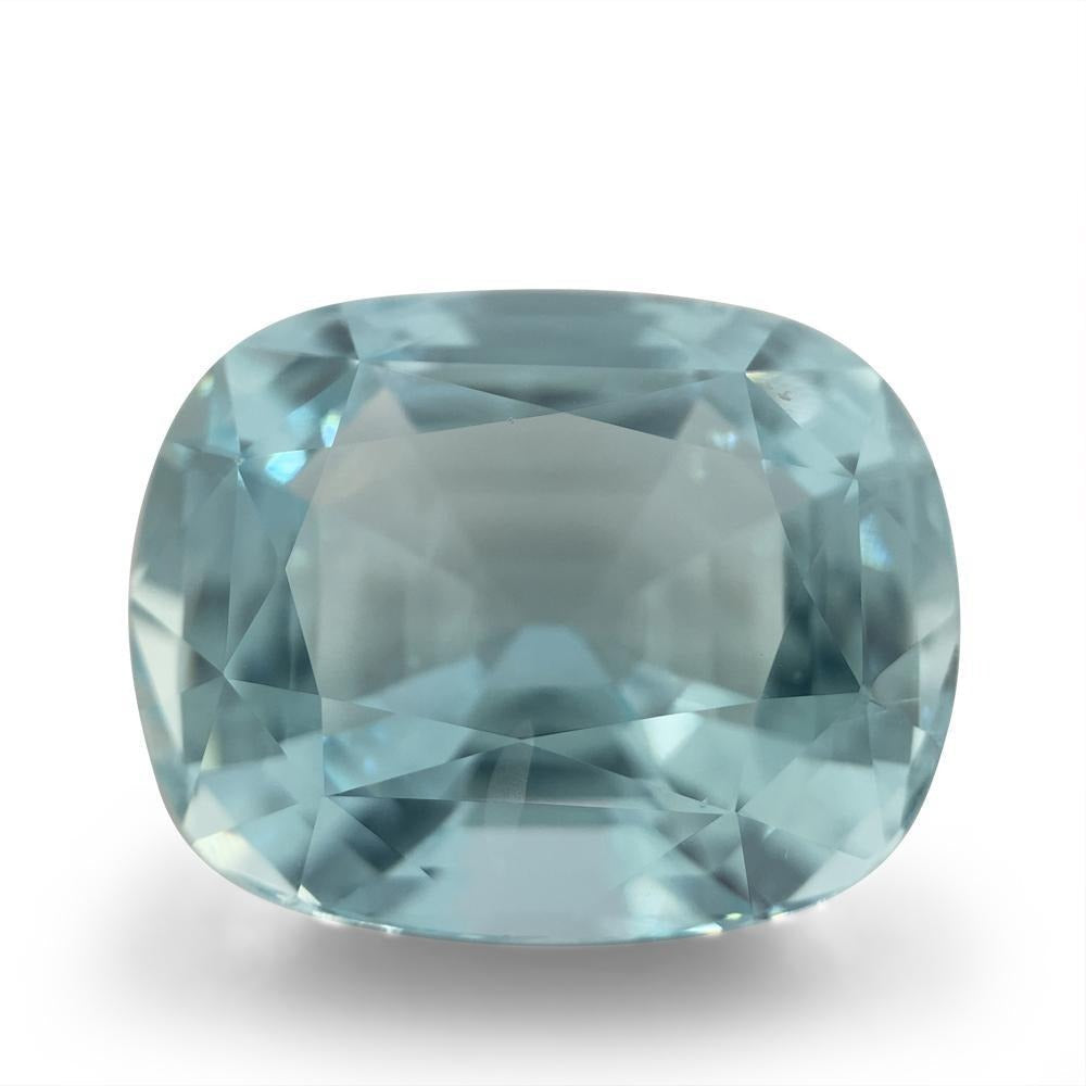 20.29ct Brazilian Bluish Green Cushion Aquamarine, GIA Certified Natural Beryl from SkyJems Gemstones Canada
