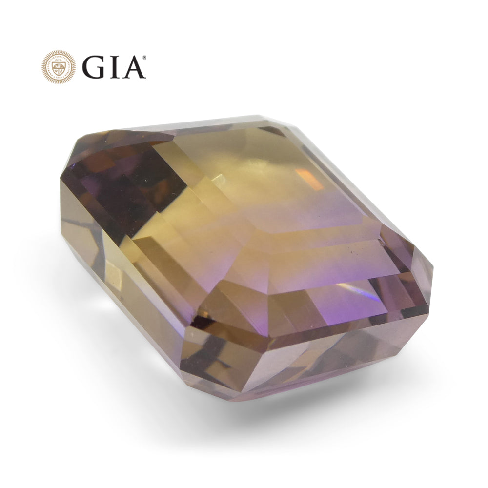 36.53ct Octagonal/Emerald Cut Purple & Yellow Ametrine GIA Certified - Skyjems Wholesale Gemstones